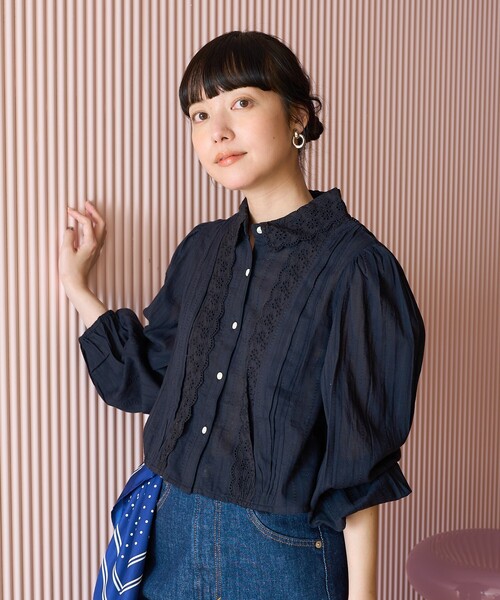 FREAK'S STORE(フリークスストア)の「インド ヴィンテージショート丈ブラウス(シャツ/ブラウス・レディース・オフホワイト/ブルー/ブラック・フリ-)」の20枚目の写真
