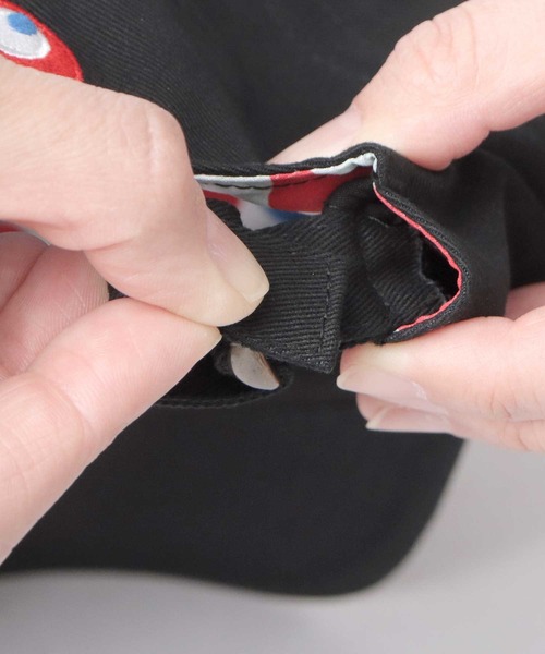 A.M.S.(エーエムエス)の「大阪・関西万博公式 ミャクミャク ワイドつば 刺繍キャップ 総柄裏地(キャップ・メンズ・ネイビー/ブラック・FREE)」の17枚目の写真