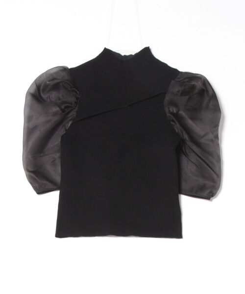 MERCURYDUO（マーキュリーデュオ）の「2WAY異素材パフスリーブカットアウトニット（ニット/セーター・レディース・ラベンダー/オフホワイト/ブラック・FREE）」の17枚目の写真