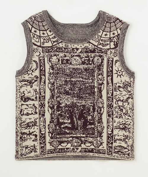 ROSE BUD(ローズバッド)の「(mici)HOROSCOPE JQ. KNIT VEST(ベスト・レディース・ブラック/バーガンディー・ONE SIZE)」の2枚目の写真