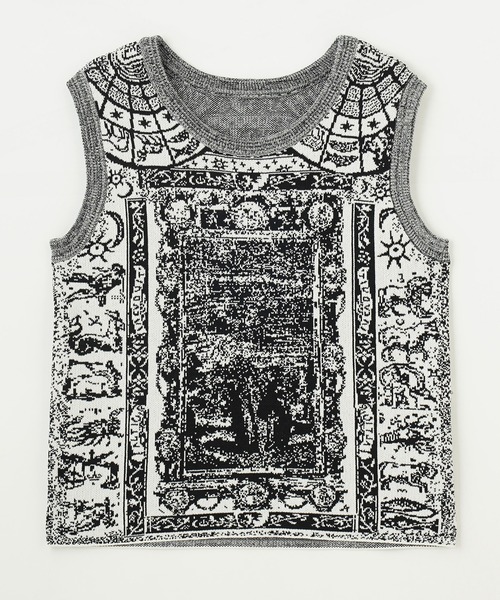 ROSE BUD(ローズバッド)の「(mici)HOROSCOPE JQ. KNIT VEST(ベスト・レディース・ブラック/バーガンディー・ONE SIZE)」の1枚目の写真