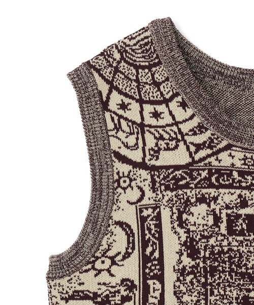 ROSE BUD(ローズバッド)の「(mici)HOROSCOPE JQ. KNIT VEST(ベスト・レディース・ブラック/バーガンディー・ONE SIZE)」の5枚目の写真