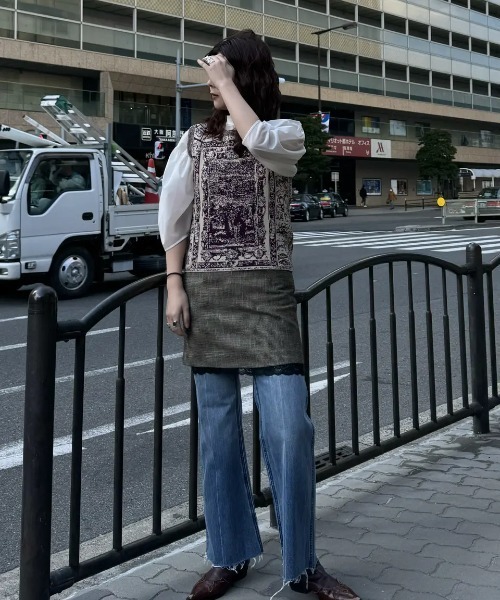 ROSE BUD(ローズバッド)の「(mici)HOROSCOPE JQ. KNIT VEST(ベスト・レディース・ブラック/バーガンディー・ONE SIZE)」の10枚目の写真