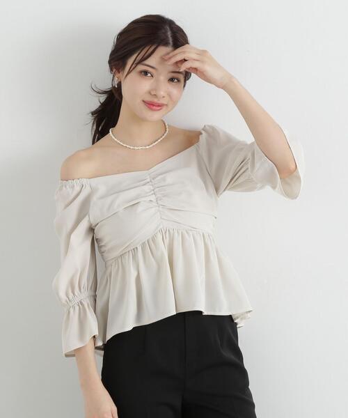 PROPORTION BODY DRESSING（プロポーションボディドレッシング）の「２ｗａｙフロントギャザーブラウス / 1215110405（シャツ/ブラウス・レディース・ピンク/ネイビー/カーキ・MEDIUM/SMALL）」の2枚目の写真