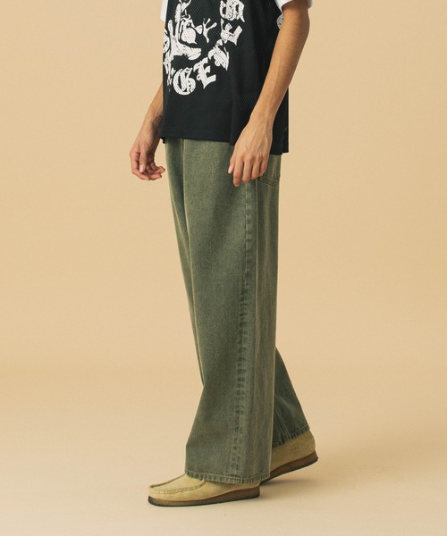 BODYSONG. リバーシブルパンツ デニム・オリーブ セール】BAGGY DENIM PANTS（デニムパンツ）｜XLARGE（エクストラ