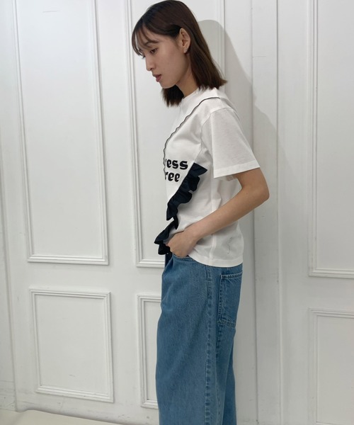 AVIE(アビィ)の「切替デザインプリントTEE(Tシャツ/カットソー・レディース・ブラック/ホワイト・38)」の9枚目の写真