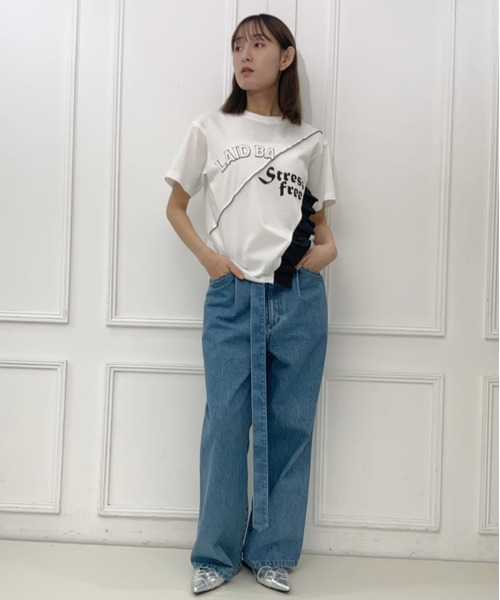 AVIE(アビィ)の「切替デザインプリントTEE(Tシャツ/カットソー・レディース・ブラック/ホワイト・38)」の14枚目の写真
