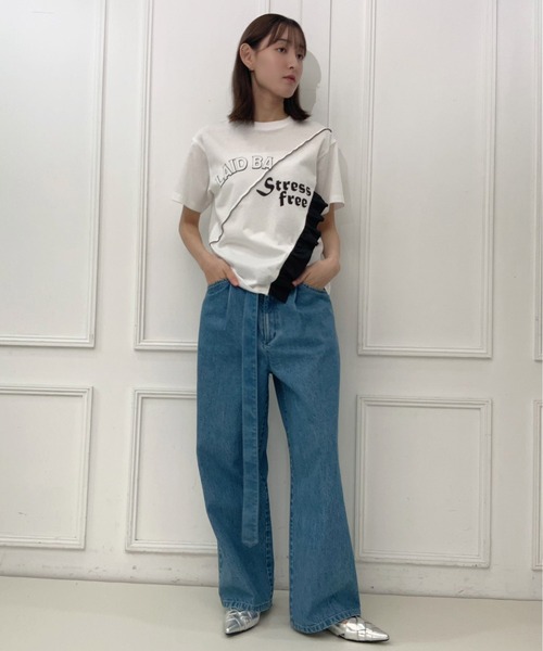 AVIE(アビィ)の「切替デザインプリントTEE(Tシャツ/カットソー・レディース・ブラック/ホワイト・38)」の16枚目の写真