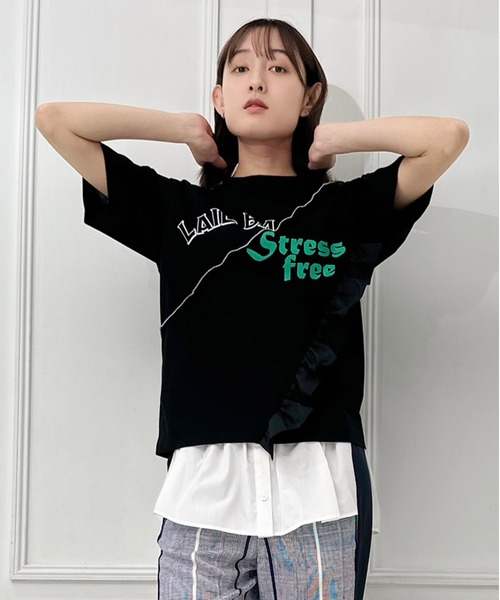 AVIE(アビィ)の「切替デザインプリントTEE(Tシャツ/カットソー・レディース・ブラック/ホワイト・38)」の10枚目の写真