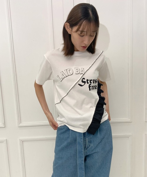 AVIE(アビィ)の「切替デザインプリントTEE(Tシャツ/カットソー・レディース・ブラック/ホワイト・38)」の22枚目の写真