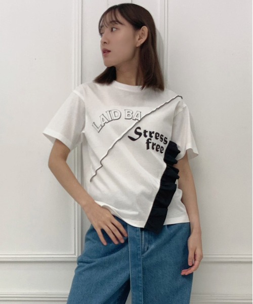 AVIE(アビィ)の「切替デザインプリントTEE(Tシャツ/カットソー・レディース・ブラック/ホワイト・38)」の18枚目の写真