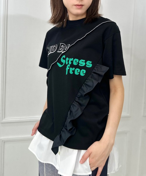 AVIE(アビィ)の「切替デザインプリントTEE(Tシャツ/カットソー・レディース・ブラック/ホワイト・38)」の15枚目の写真