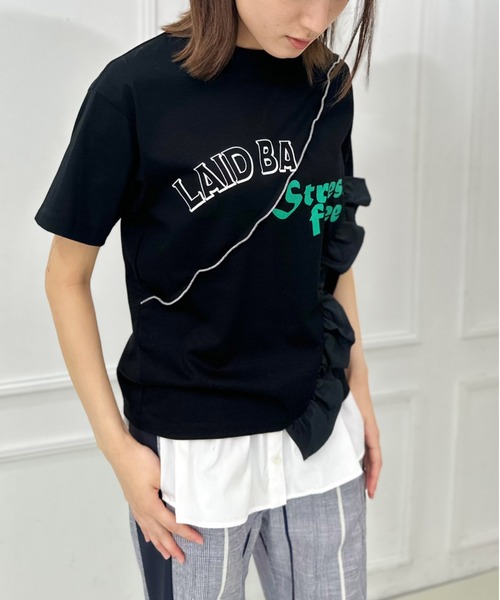 AVIE(アビィ)の「切替デザインプリントTEE(Tシャツ/カットソー・レディース・ブラック/ホワイト・38)」の17枚目の写真