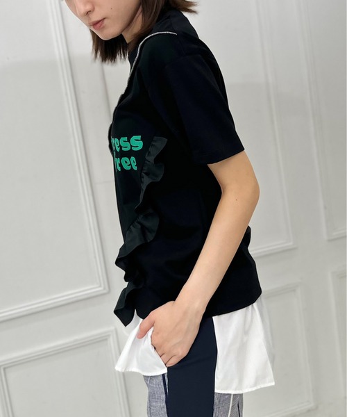 AVIE(アビィ)の「切替デザインプリントTEE(Tシャツ/カットソー・レディース・ブラック/ホワイト・38)」の5枚目の写真