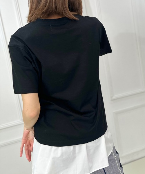 AVIE(アビィ)の「切替デザインプリントTEE(Tシャツ/カットソー・レディース・ブラック/ホワイト・38)」の7枚目の写真