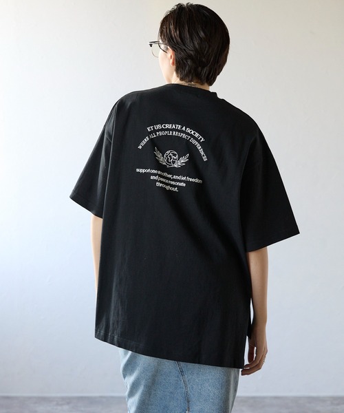 セール】Front&back Embroidery BIG T shirts 前後刺繍ビッグT