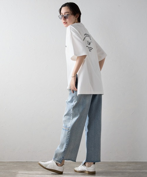 SOTT（ソット）の「バックロゴ刺繍オーバーサイズT（Tシャツ/カットソー・レディース・ブラック/オフホワイト・FREE）」の15枚目の写真