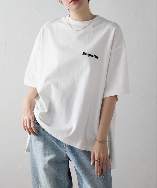 SOTT（ソット）の「バックロゴ刺繍オーバーサイズT（Tシャツ/カットソー・レディース・ブラック/オフホワイト・FREE）」の20枚目の写真