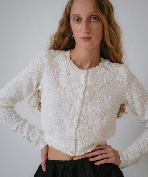 【本物保証】 セール】swell cardigan（カーディガン/ボレロ jacquard トップス