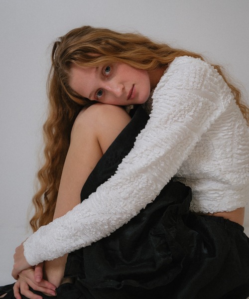 HONEY MI HONEY(ハニーミーハニー)の「swell jacquard cardigan(カーディガン/ボレロ・レディース・ピンク/ホワイト/ブラック・FREE)」の10枚目の写真
