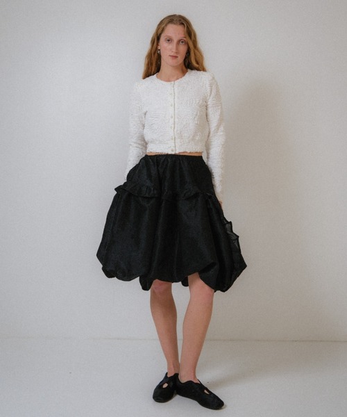 HONEY MI HONEY(ハニーミーハニー)の「swell jacquard cardigan(カーディガン/ボレロ・レディース・ピンク/ホワイト/ブラック・FREE)」の12枚目の写真