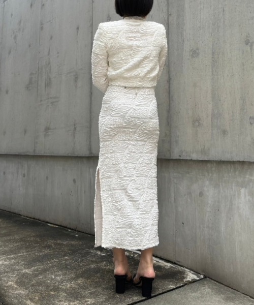 HONEY MI HONEY(ハニーミーハニー)の「swell jacquard cardigan(カーディガン/ボレロ・レディース・ピンク/ホワイト/ブラック・FREE)」の20枚目の写真