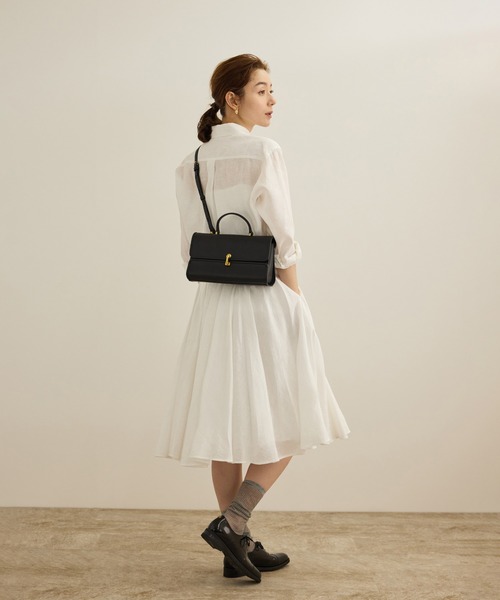 ROPE'（ロペ）の「【洗える】ヨーロピアンリネンフレアスカート/一部セットアップ対応（スカート・レディース・ホワイト/ベージュ/ターコイズブルー・38/36）」の9枚目の写真