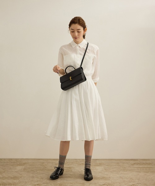 ROPE'（ロペ）の「【洗える】ヨーロピアンリネンフレアスカート/一部セットアップ対応（スカート・レディース・ホワイト/ベージュ/ターコイズブルー・38/36）」の10枚目の写真