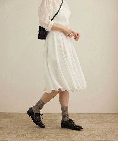 ROPE'（ロペ）の「【洗える】ヨーロピアンリネンフレアスカート/一部セットアップ対応（スカート・レディース・ホワイト/ベージュ/ターコイズブルー・38/36）」の11枚目の写真