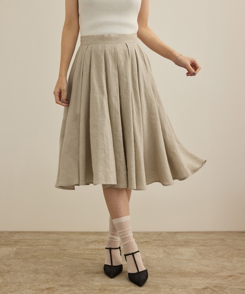 ロペ（ROPE’）/【洗える】ヨーロピアンリネンフレアスカート/一部セットアップ対応 セール】【洗える】ヨーロピアンリネンフレアスカート/一部