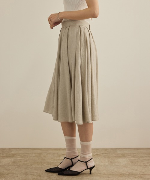 ROPE'（ロペ）の「【洗える】ヨーロピアンリネンフレアスカート/一部セットアップ対応（スカート・レディース・ホワイト/ベージュ/ターコイズブルー・38/36）」の16枚目の写真