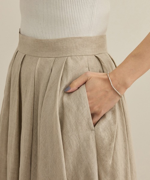 ROPE'（ロペ）の「【洗える】ヨーロピアンリネンフレアスカート/一部セットアップ対応（スカート・レディース・ホワイト/ベージュ/ターコイズブルー・38/36）」の20枚目の写真