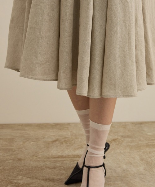 ROPE'（ロペ）の「【洗える】ヨーロピアンリネンフレアスカート/一部セットアップ対応（スカート・レディース・ホワイト/ベージュ/ターコイズブルー・38/36）」の21枚目の写真