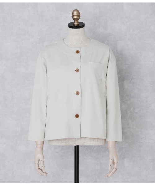 SIPULI / シプリ Lusuter Soft Jersey クルーネックカーディガン セール】Lusuter Soft Jersey クルーネックカーディガン（T