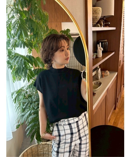 Mila Owen(ミラオーウェン)の「【UV加工】【ウォッシャブル】ハイネックブラウジングニットプルオーバー(ニット/セーター・レディース・ブラック/その他/ホワイト/ダークブラウン/ミント・0/1)」の10枚目の写真