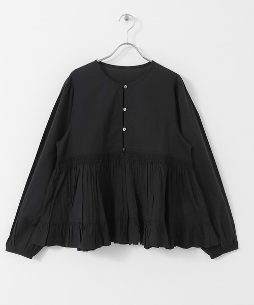 URBAN RESEARCH Sonny Label（アーバンリサーチサニーレーベル）の「フリルヘムコットン2wayガウンブラウス（シャツ/ブラウス・レディース・ブラック/ライトベージュ/オフホワイト・FREE）」の13枚目の写真