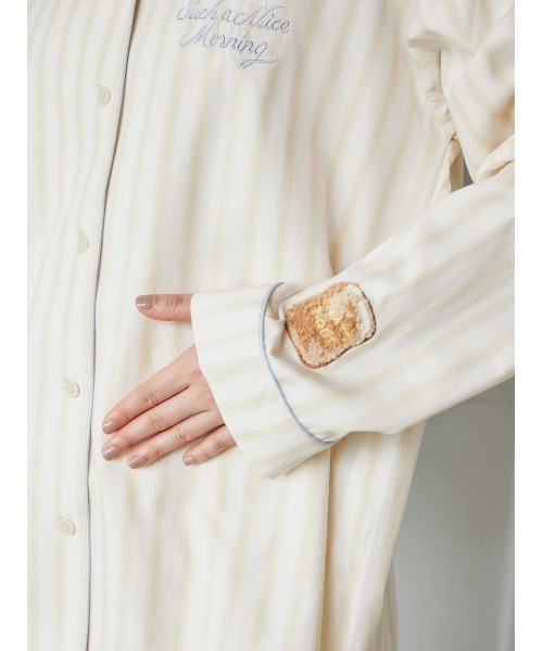 gelato pique（ジェラートピケ）の「モーニングストライプシャツ（ルームウェア/パジャマ・レディース・イエロー/ブルー・FREE）」の7枚目の写真