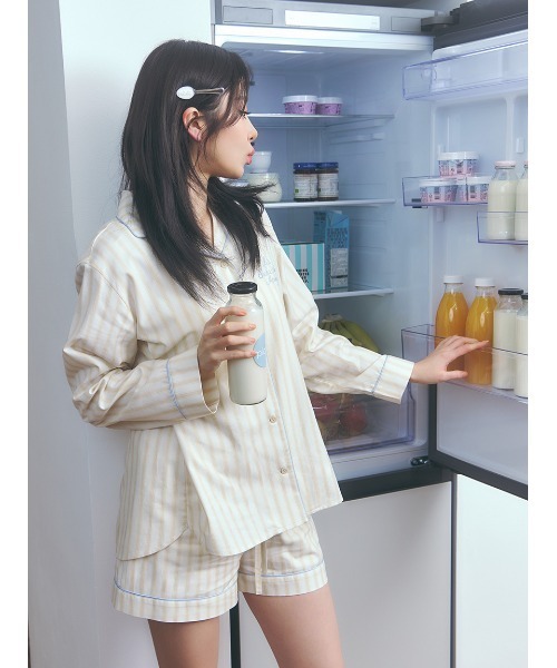 ジェラピケ　サマーストライプノースリーブシャツ gelato pique パジャマ ルームウェア ストライプシャツ
