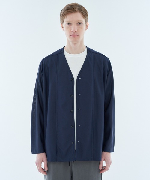 ESTNATION（エストネーション）の「ESTNATION / ECOポリ シャツカーディガン（カーディガン/ボレロ・メンズ・ネイビー/チャコールグレー・MEDIUM/LARGE）」の2枚目の写真