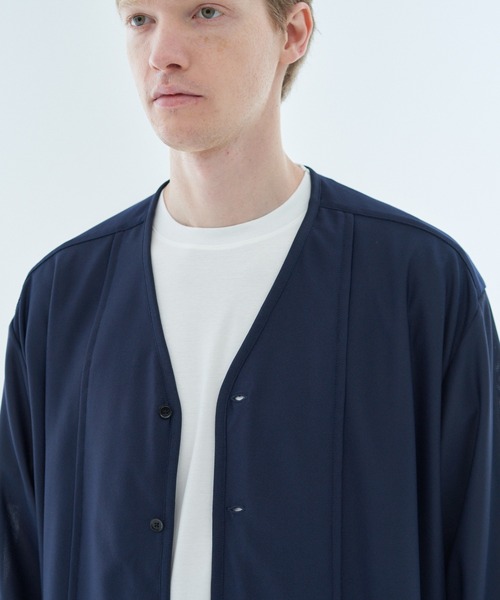 ESTNATION（エストネーション）の「ESTNATION / ECOポリ シャツカーディガン（カーディガン/ボレロ・メンズ・ネイビー/チャコールグレー・MEDIUM/LARGE）」の5枚目の写真