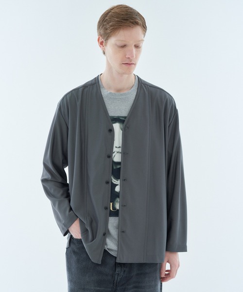 ESTNATION（エストネーション）の「ESTNATION / ECOポリ シャツカーディガン（カーディガン/ボレロ・メンズ・ネイビー/チャコールグレー・MEDIUM/LARGE）」の15枚目の写真