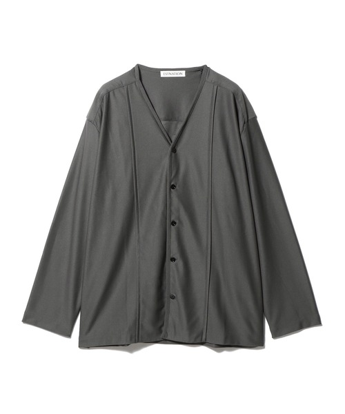 ESTNATION（エストネーション）の「ESTNATION / ECOポリ シャツカーディガン（カーディガン/ボレロ・メンズ・ネイビー/チャコールグレー・MEDIUM/LARGE）」の7枚目の写真