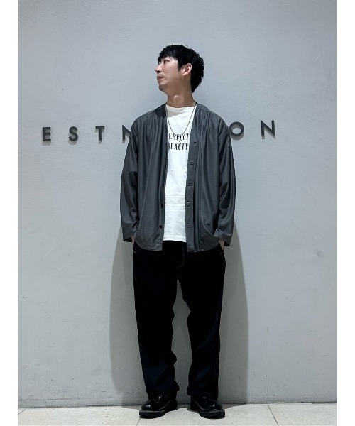 ESTNATION（エストネーション）の「ESTNATION / ECOポリ シャツカーディガン（カーディガン/ボレロ・メンズ・ネイビー/チャコールグレー・MEDIUM/LARGE）」の13枚目の写真