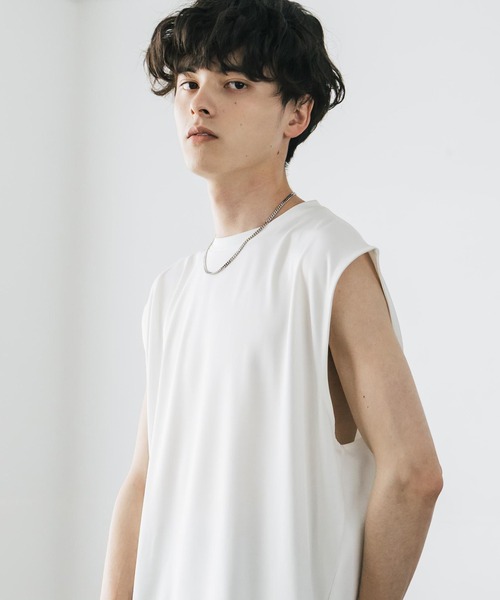 Rocky Monroe(ロッキーモンロー)の「接触冷感 ポンチストレッチビッグシルエットノースリーブカットソー(タンクトップ・メンズ・ネイビー/ブラック/グレー/チャコール/ホワイト・XL/L/M)」の7枚目の写真