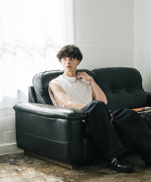 Rocky Monroe(ロッキーモンロー)の「接触冷感 ポンチストレッチビッグシルエットノースリーブカットソー(タンクトップ・メンズ・ネイビー/ブラック/グレー/チャコール/ホワイト・XL/L/M)」の11枚目の写真