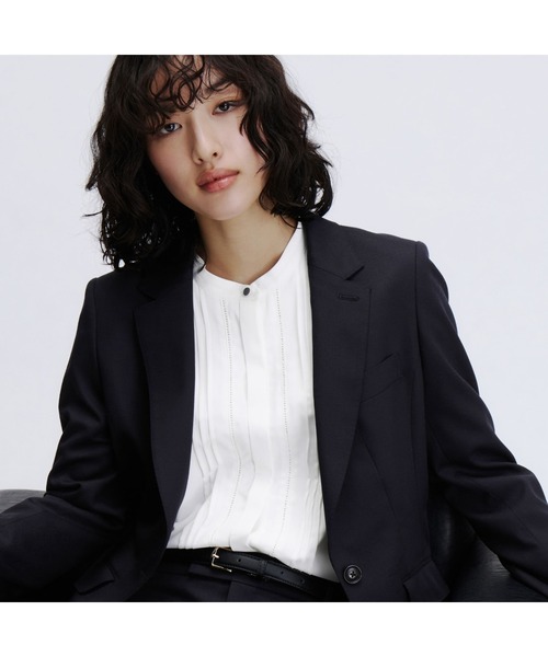 UVカット・速乾】大人可愛い！バンドカラーはしごレースブラウス