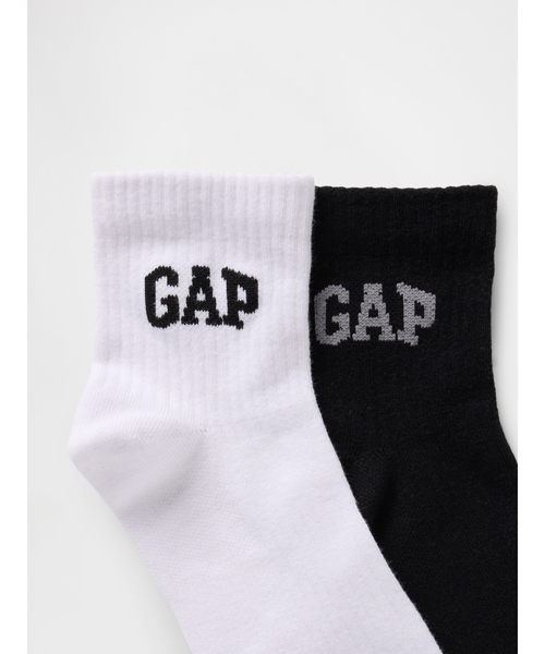 GAP（ギャップ）の「Gapロゴ ショートクルーソックス 2足セット（ソックス/靴下・レディース・ブラック・ONE SIZE）」の2枚目の写真
