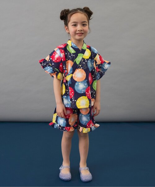 セール】【すっぽり着られる】フリル甚平_ジュニア対応（浴衣