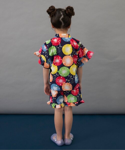 BREEZE(ブリーズ)の「【すっぽり着られる】フリル甚平_ジュニア対応(浴衣・キッズ・レッド/ピンク/ネイビー・80/90/100/110/120/130/140)」の5枚目の写真