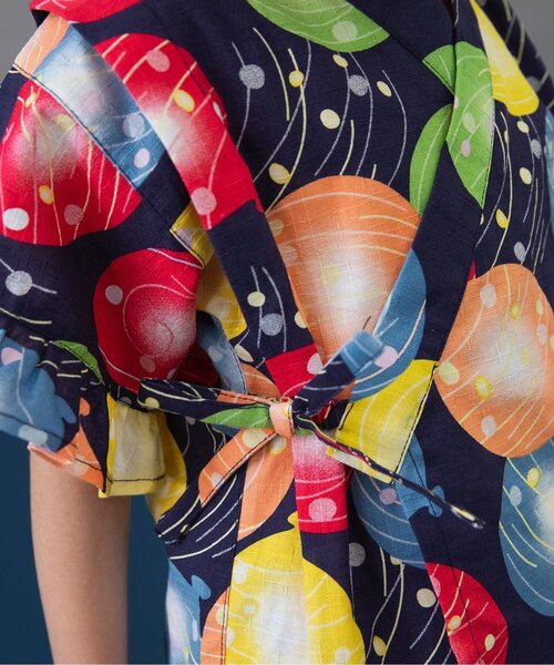 BREEZE(ブリーズ)の「【すっぽり着られる】フリル甚平_ジュニア対応(浴衣・キッズ・レッド/ピンク/ネイビー・80/90/100/110/120/130/140)」の7枚目の写真